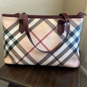 Burberry Regent Small Landscape Red Tote Purse